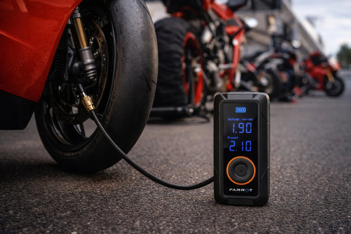 Belaidis kompresorius 150PSI 12V automobilinė pompa LCD ekranas auto stop funkcija padangoms