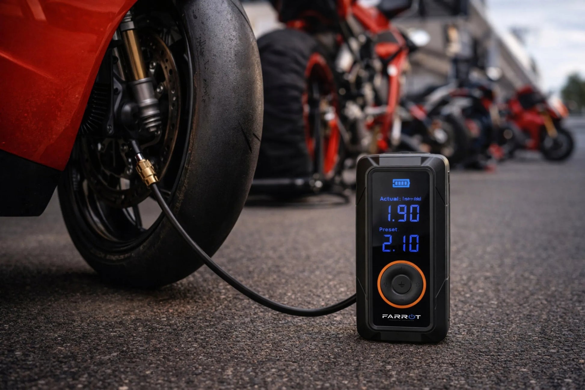 Belaidis kompresorius 150PSI 12V automobilinė pompa LCD ekranas auto stop funkcija padangoms