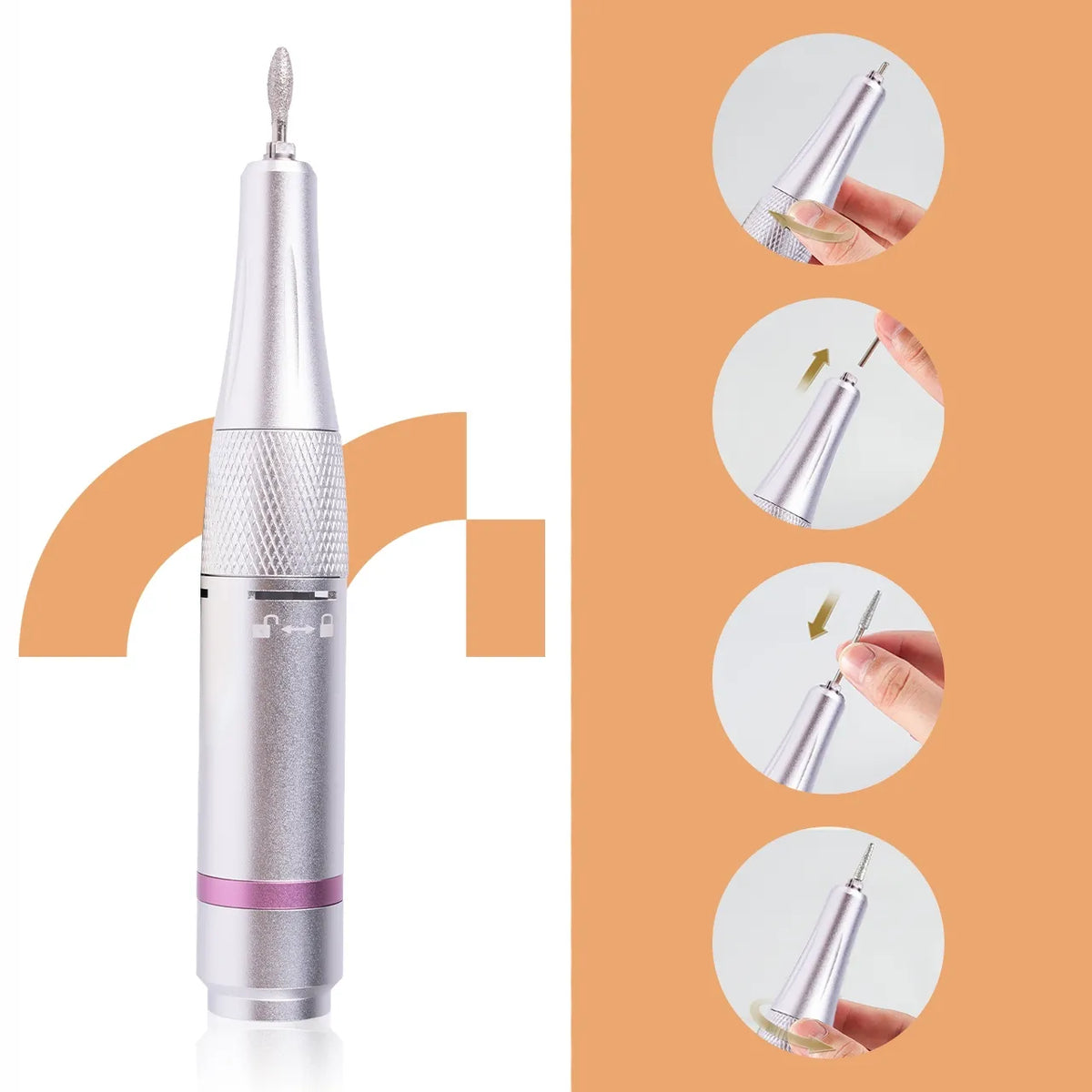 Belaidis nagų frezavimo aparatas „Maltec Beauty ND-6“ su manikiūro ir pedikiūro rinkiniu