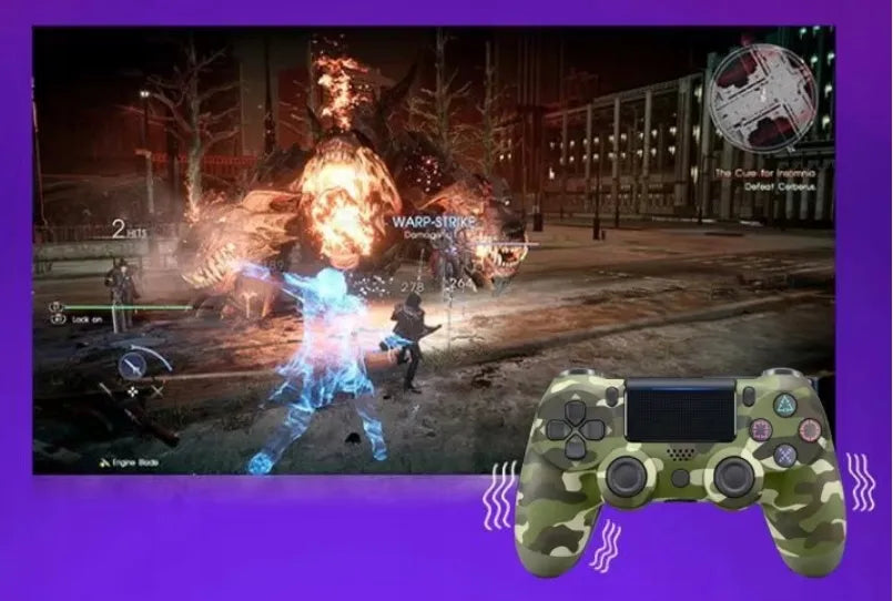 Belaidis PS4 valdiklis AI&JL su vibracija, juodas