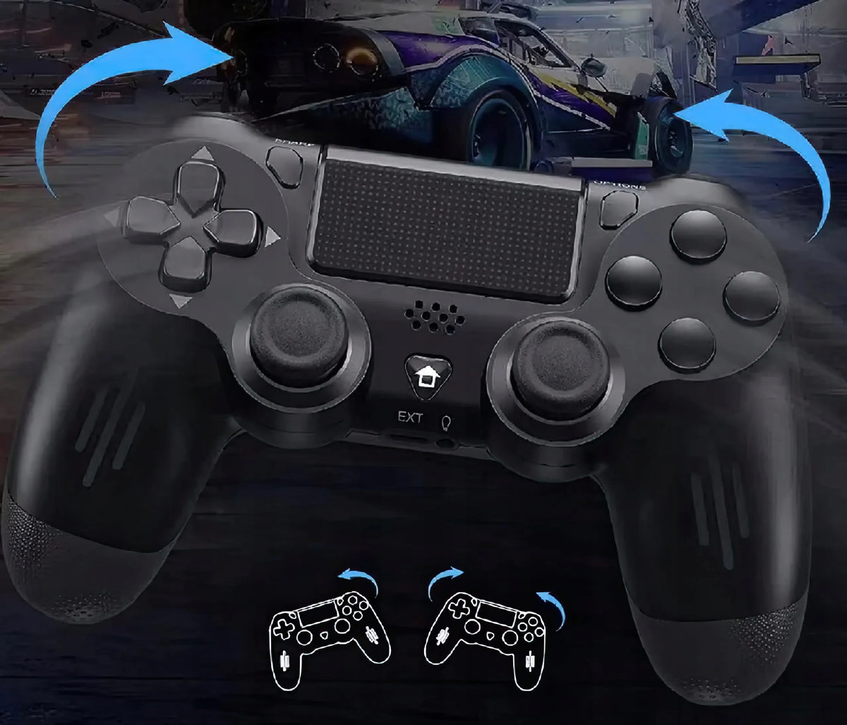 Belaidis PS4 valdiklis su vibracija, PlayStation 4 / Slim / Pro, juodas