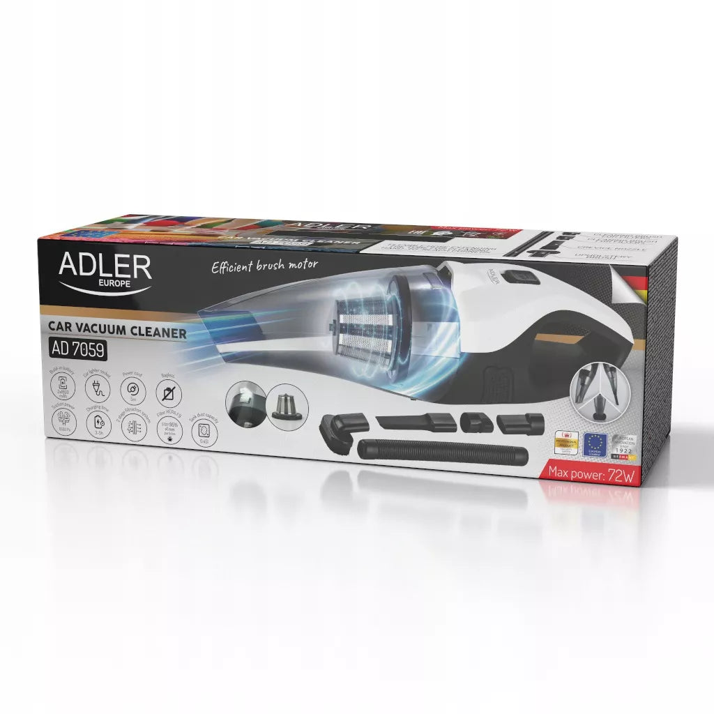 Belaidis rankinis automobilinis dulkių siurblys, galingas, priedai, USB-C/12V