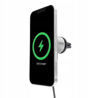 Belkin automobilinis įkroviklis, magnetinis, Qi2.0, 15W, 20W maitinimo adapteris, pilkas