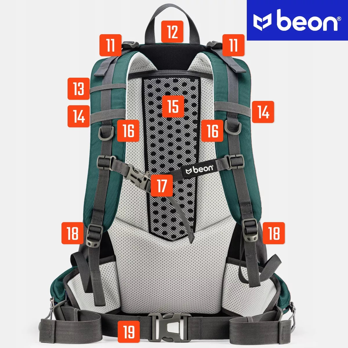 Beon XB540 Seagreen žygio ir trekkingo kuprinė kalnams, 30 l, unisex