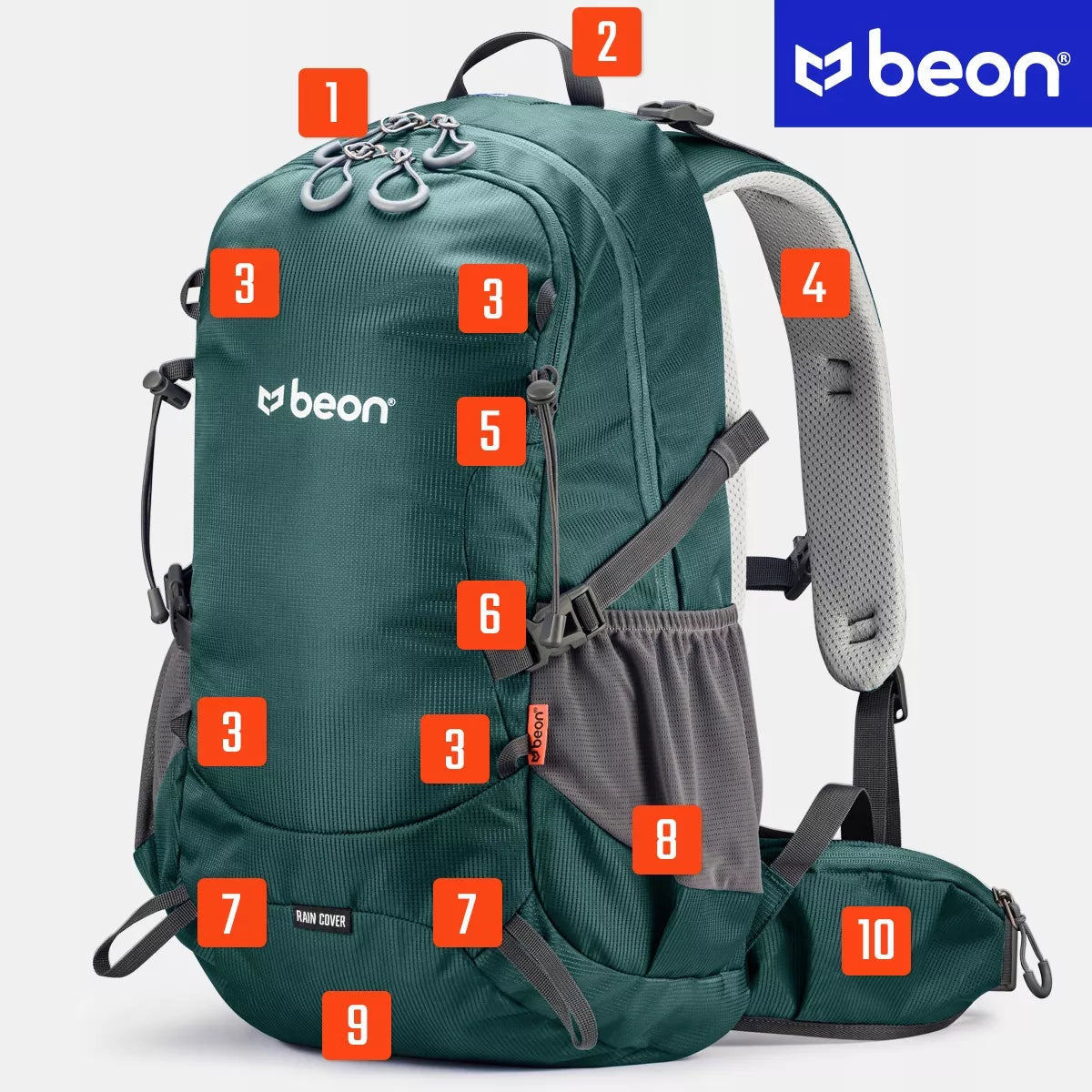 Beon XB540 Seagreen žygio ir trekkingo kuprinė kalnams, 30 l, unisex