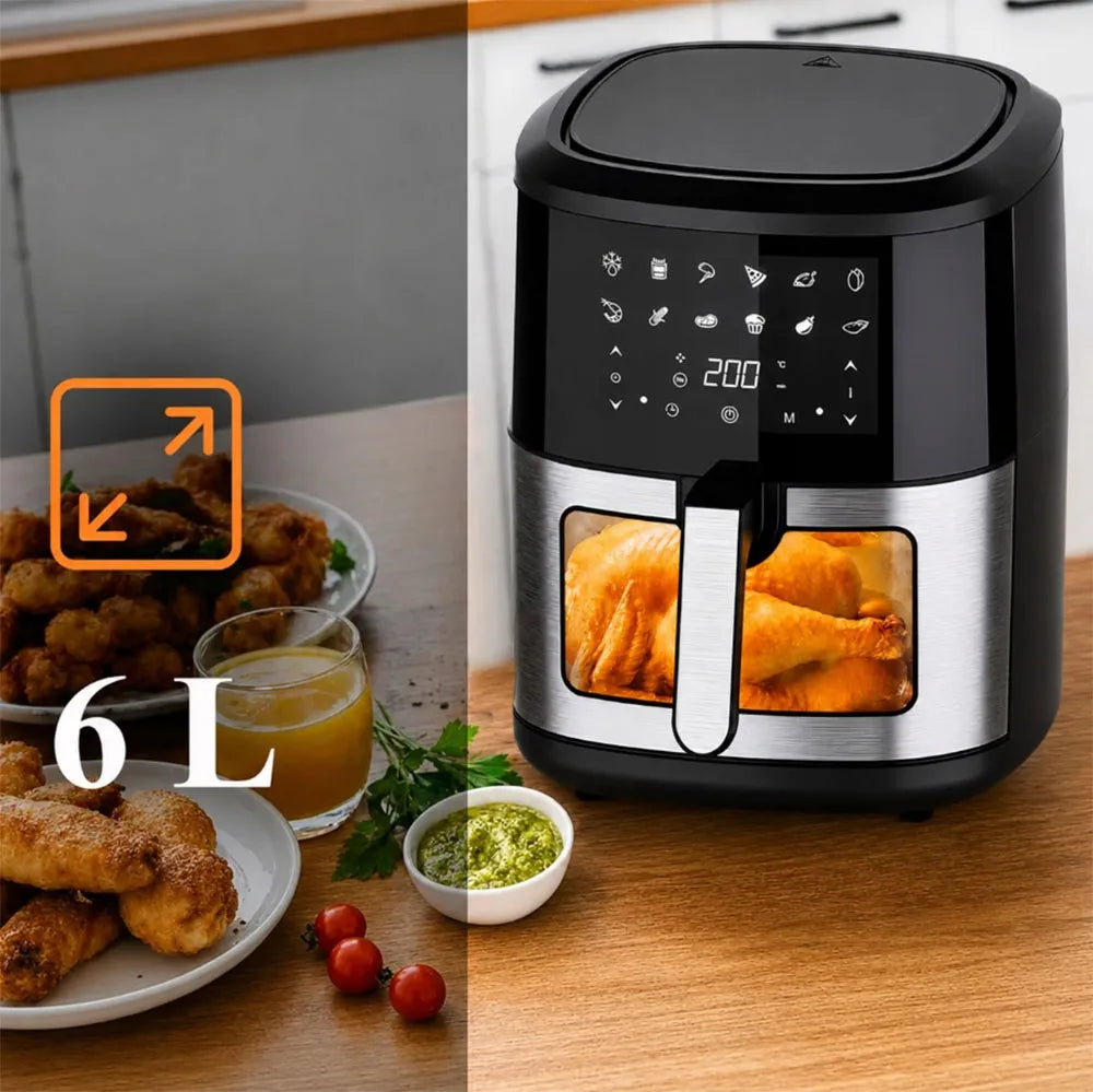 Berialė gruzdintuvė Air Fryer 6L 1500W 12 programų