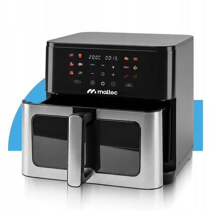Beriebalė gruzdintuvė MalTec 10l 2000W Air Fryer su langeliu ir padėklais