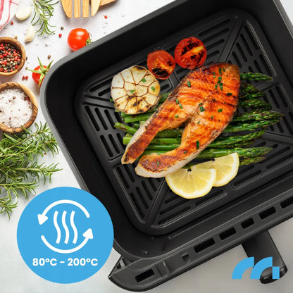Beriebalė gruzdintuvė MalTec 10l 2000W Air Fryer su langeliu ir padėklais