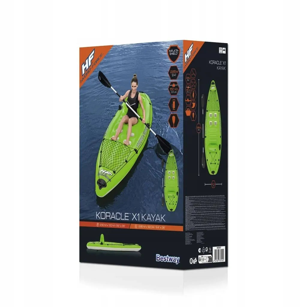 Bestway Hydro-Force Koracle pripučiamas vienvietis kajakas su irklais ir pompa