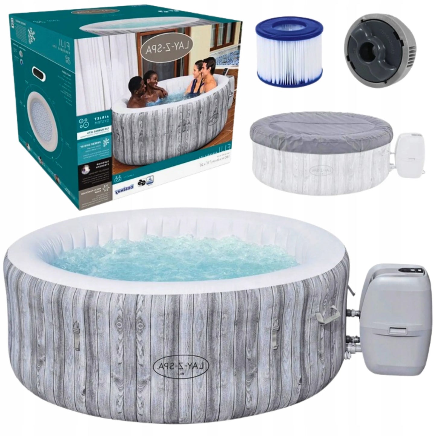Bestway Lay-Z-Spa Fiji AirJet pripučiamas sūkurinis baseinas, apvalus, 4 vietų