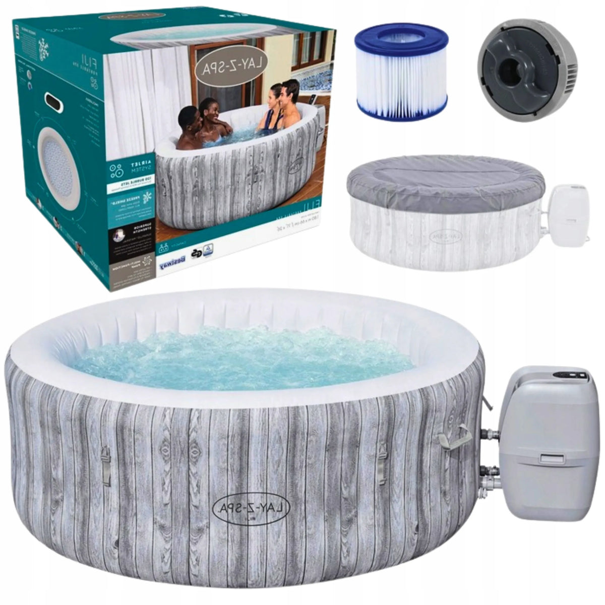 Bestway Lay-Z-Spa Fiji AirJet pripučiamas sūkurinis baseinas, apvalus, 4 vietų