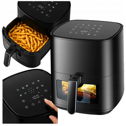 Bežriebė gruzdintuvė Air Fryer 5L, 1500W, 9 programos, galinga