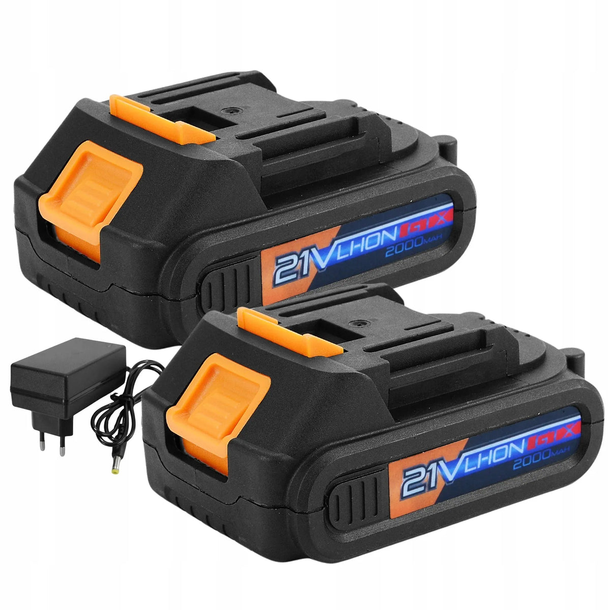 BLACK 2 viename akumuliatorinis rinkinys: bešepetėlis sekatorius, grandininis pjūklas, 2 m teleskopinis kotas, 2 akumuliatoriai, 21 V