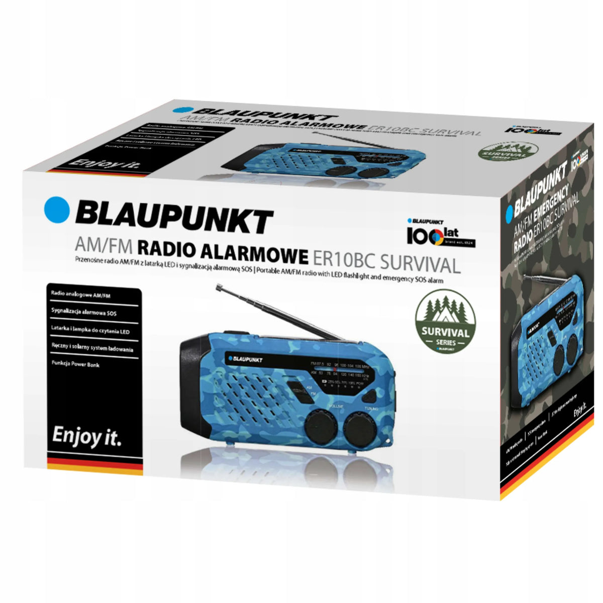 „Blaupunkt ER10BC“ nešiojamasis AM/FM radijas, mėlynas