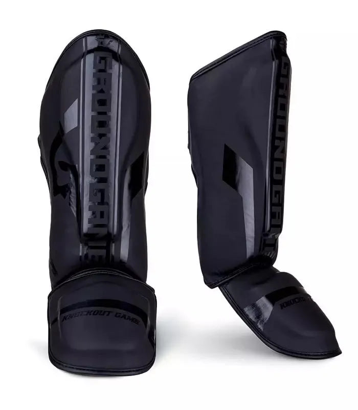 Blauzės ir pėdų apsaugos MMA Kickboxing K1 Stripe black Ground Game L