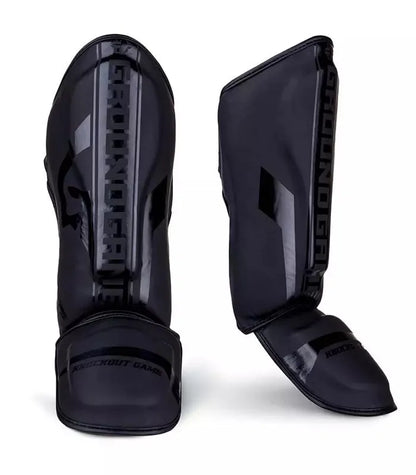 Blauzės ir pėdų apsaugos MMA Kickboxing K1 Stripe black Ground Game L
