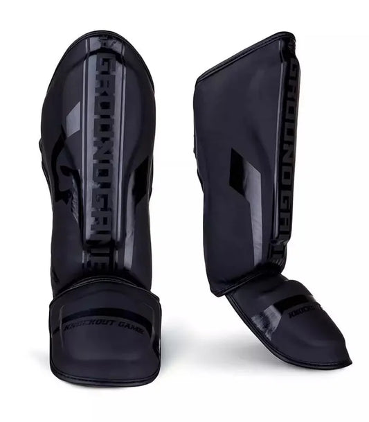 Blauzės ir pėdų apsaugos MMA Kickboxing K1 Stripe black Ground Game L