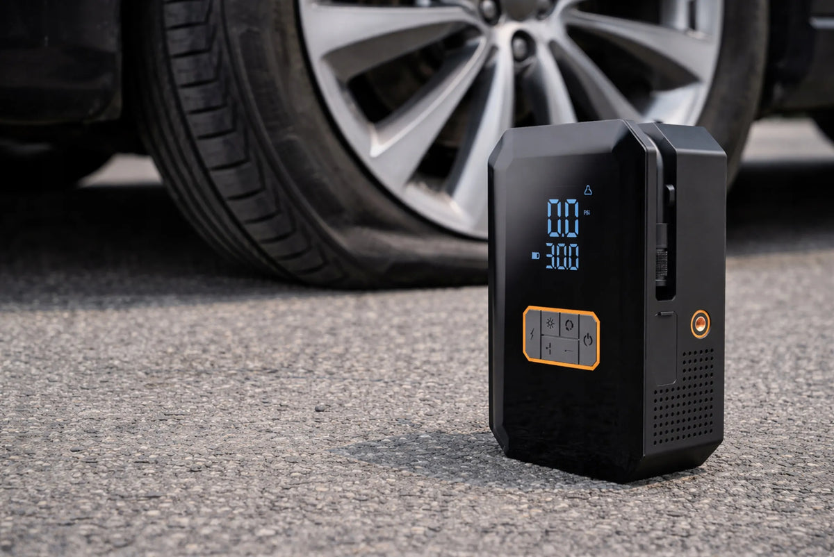BLOW 12V automobilinis kompresorius su 700A 16000 mAh „Jump Starter“ funkcija, 10,3 bar