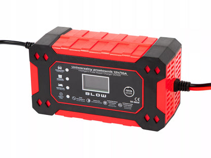 BLOW automatinis akumuliatorių įkroviklis 12V 10A su LCD ekranu ir remonto funkcija