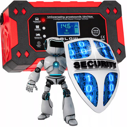 BLOW automatinis akumuliatorių įkroviklis 12V 10A su LCD ekranu ir remonto funkcija