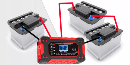 BLOW automatinis akumuliatorių įkroviklis 12V 10A su LCD ekranu ir remonto funkcija