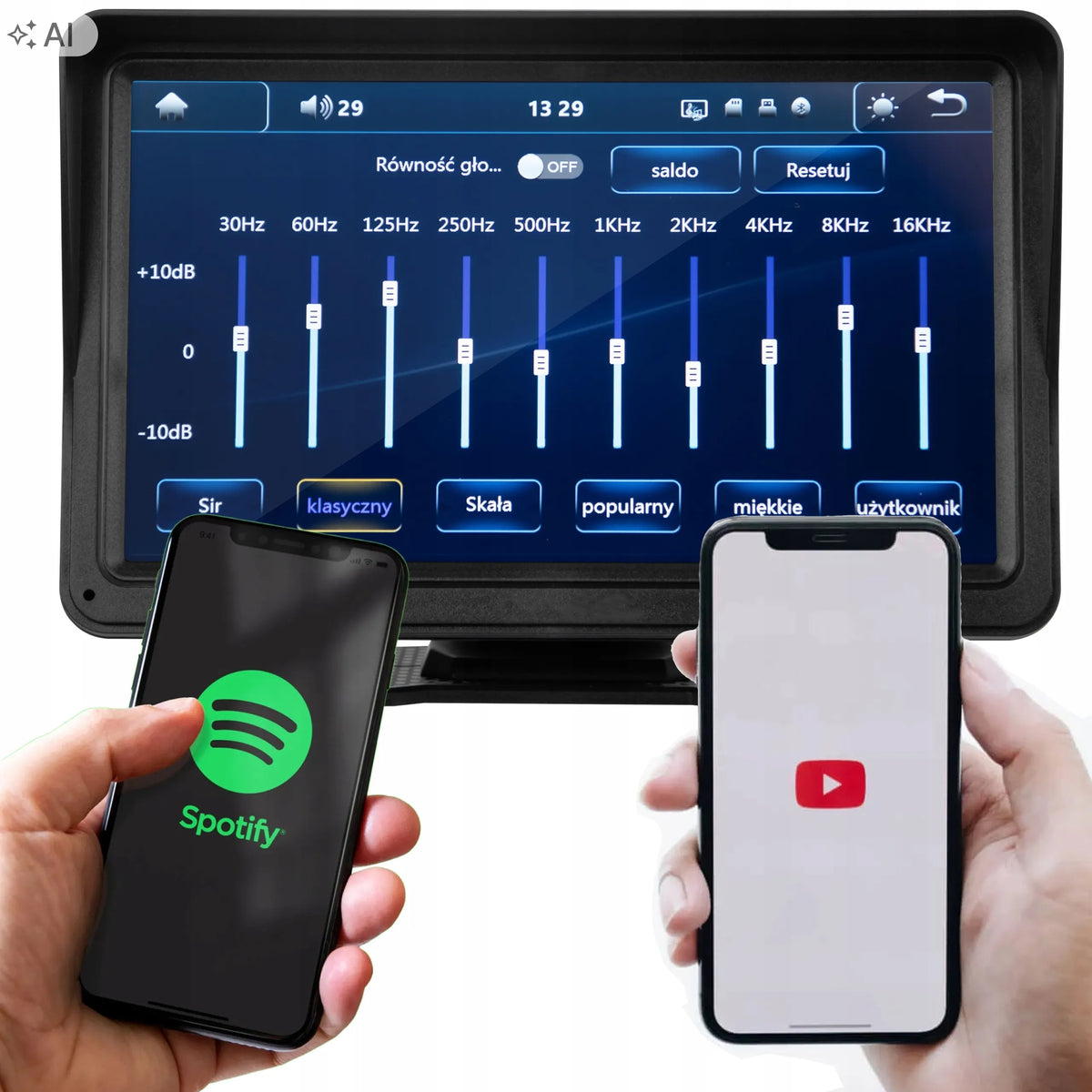 BLOW belaidė automobilinė multimedijos stotelė su CarPlay, Wi-Fi, 7 colių ekranu, Bluetooth ir galinio vaizdo kamera
