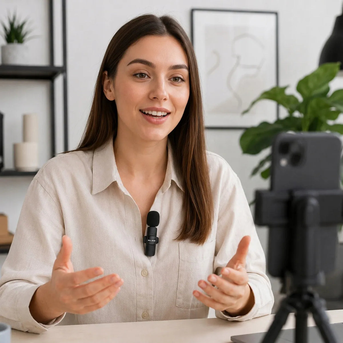 BLOW belaidis prisegamas kondensatorinis mikrofonas, 2 mikrofonai su imtuvu, USB-C
