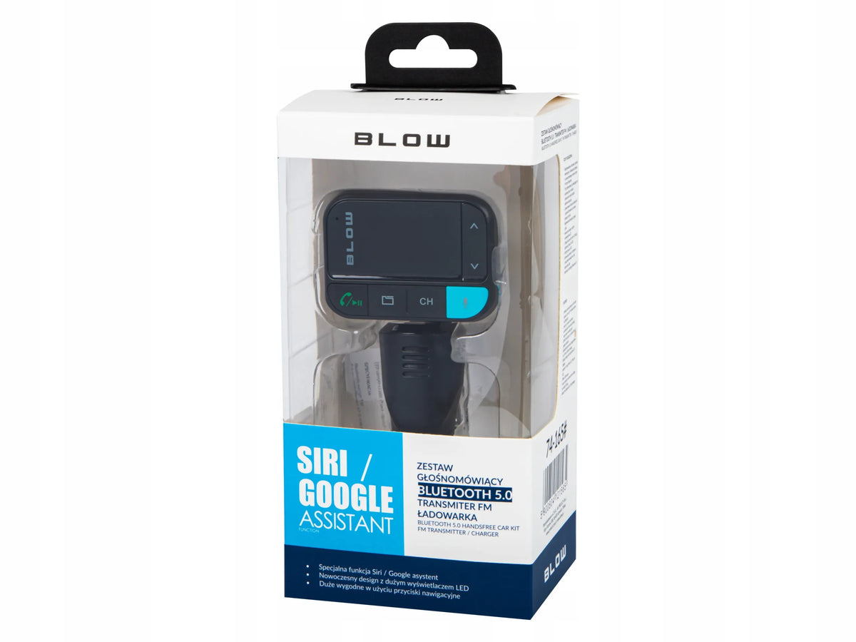 BLOW FM siųstuvas Bluetooth 5.0 SD QC 3xUSB Siri/Google laisvų rankų įranga