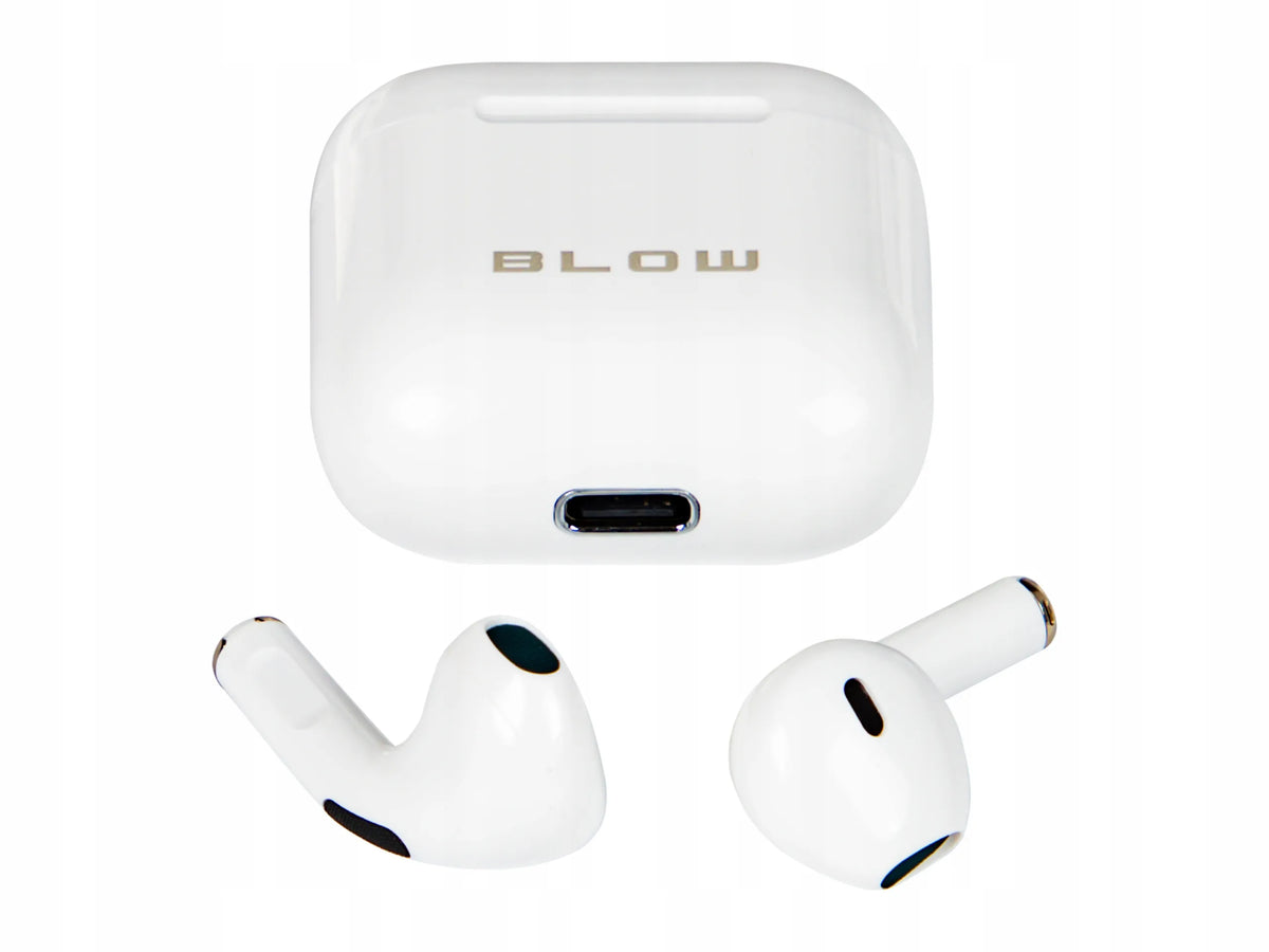 BLOW i15 belaidės į ausis įstatomos „Bluetooth“ ausinės su mikrofonu ir įkrovimo dėklu