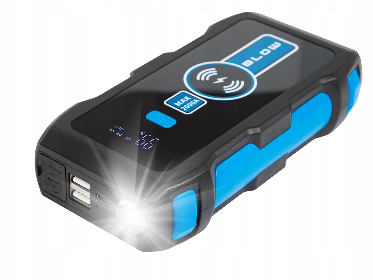 BLOW JS-24 paleidimo įrenginys 2000 A, išorinė baterija, LED žibintuvėlis, 12 000 mAh