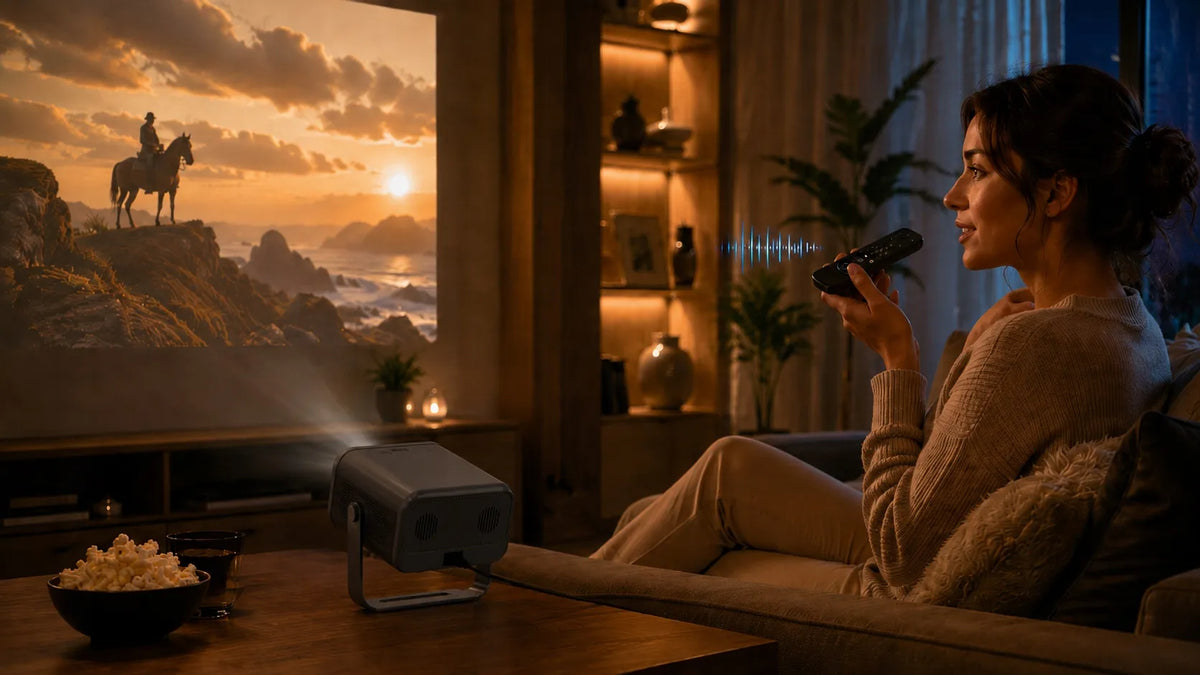 BLOW MaxView pasukamas LED projektorius su garsiakalbiu, „Android Smart TV“, „Wi-Fi“, Full HD ir HDMI