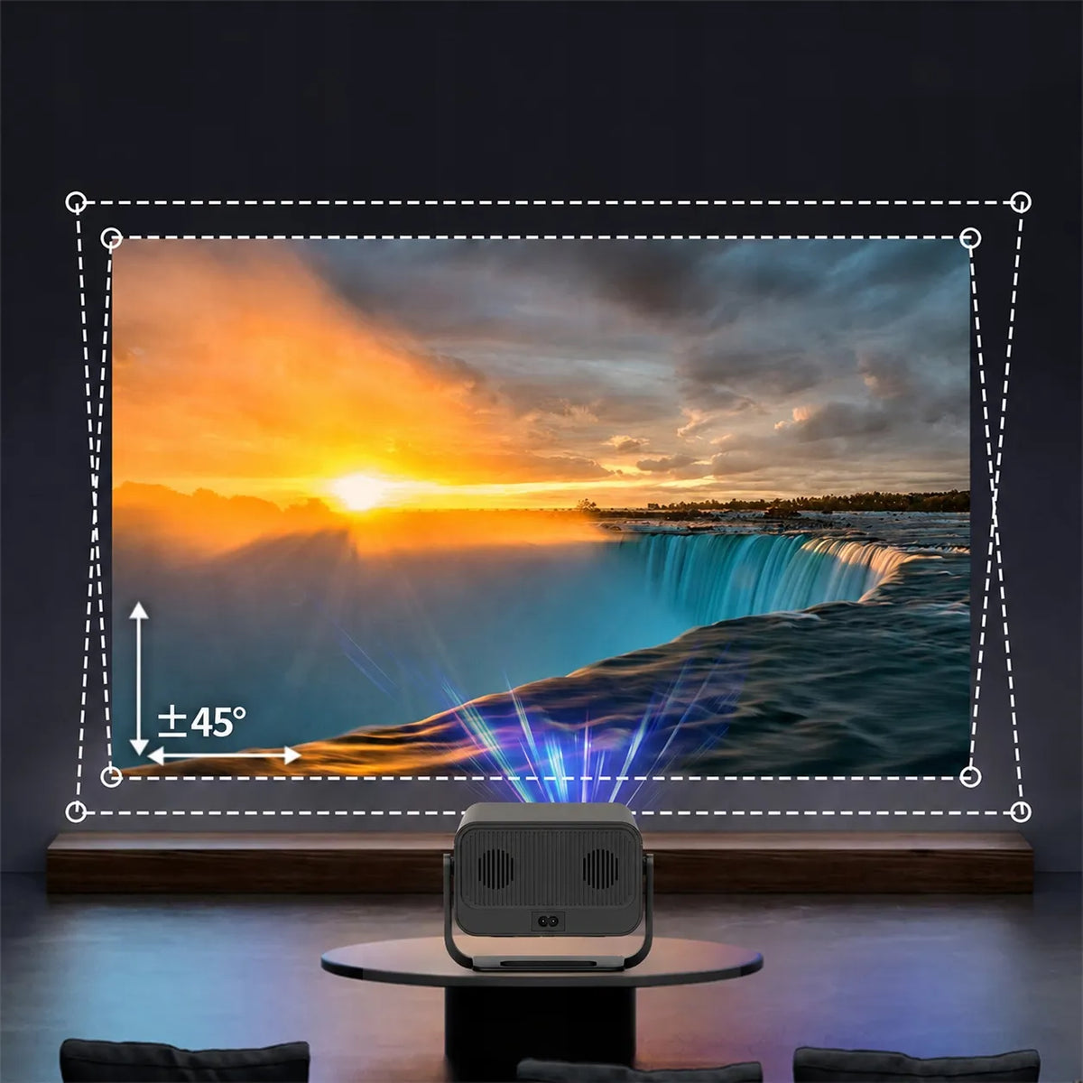 BLOW MaxView pasukamas LED projektorius su garsiakalbiu, „Android Smart TV“, „Wi-Fi“, Full HD ir HDMI