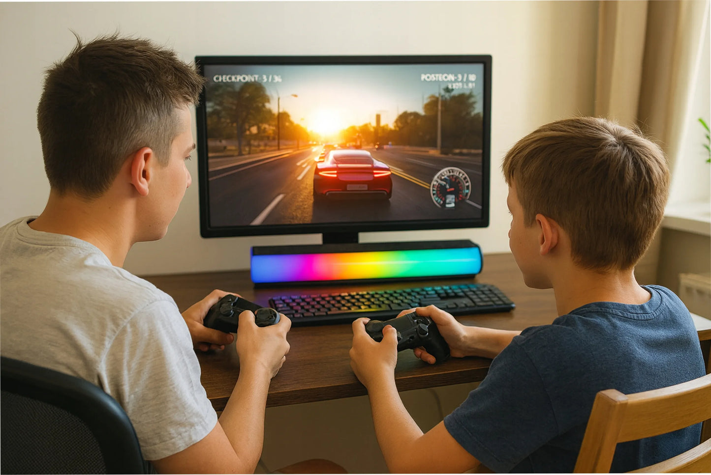 BLOW MS-33 žaidimų garso kolonėlė - RGB LED kompiuterio garso sistema, USB, 14W