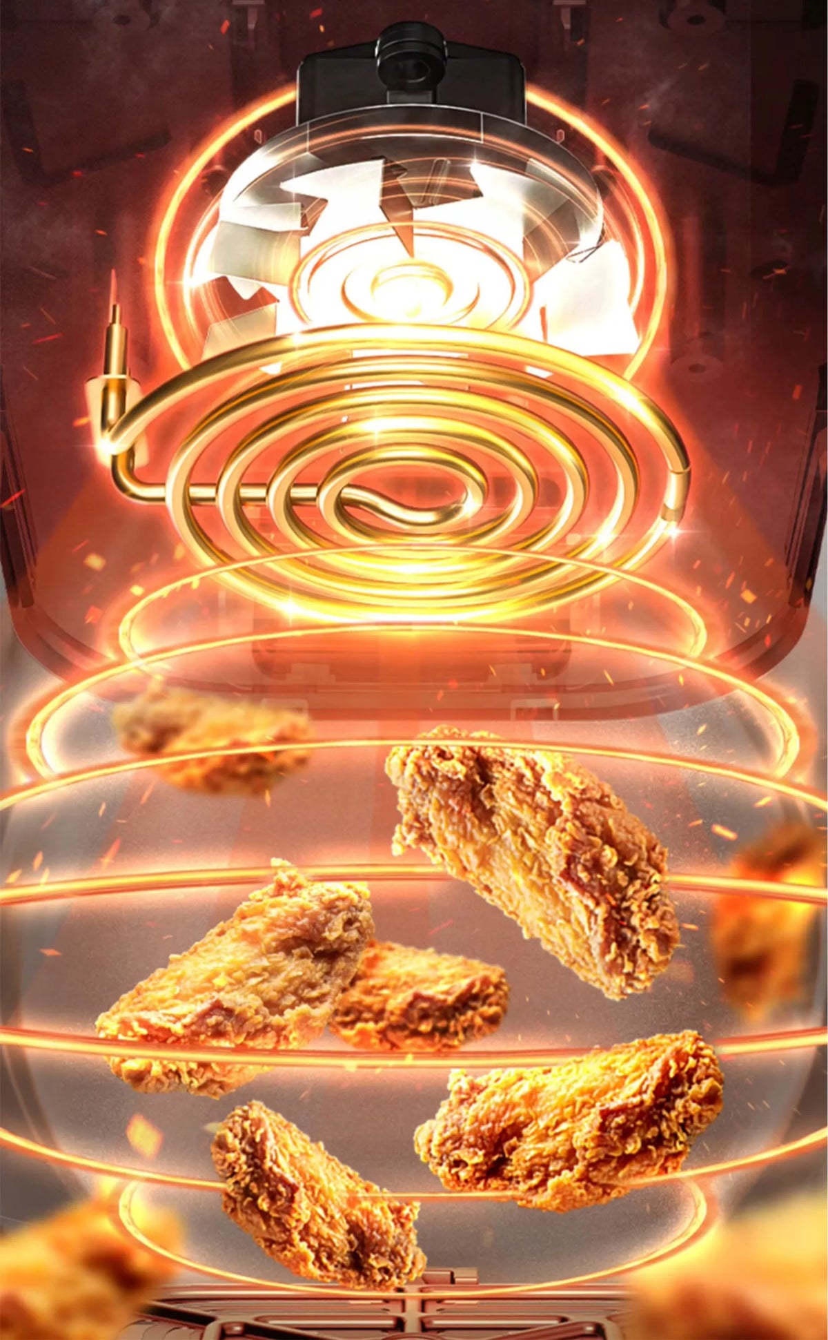 BLOW orkaitė su karšto oro cirkuliacija AIR FRYER, XL 8L talpa, 2 kaitinimo elementai, 2500W