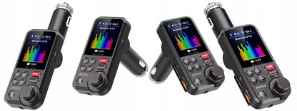 BLUETOOTH 5.0 FM siųstuvas, laisvų rankų įranga, QC3.0, SD, BASS, didelis LCD ekranas, 24V