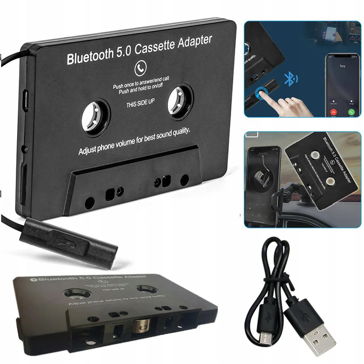 BLUETOOTH 5.0 kasetinis adapteris konverteris imtuvas