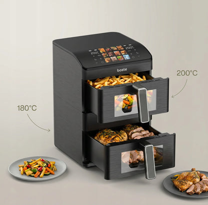 Boste bežriebė gruzdintuvė Air Fryer 12L Dual Zone XXL 2 skyriai 3000W