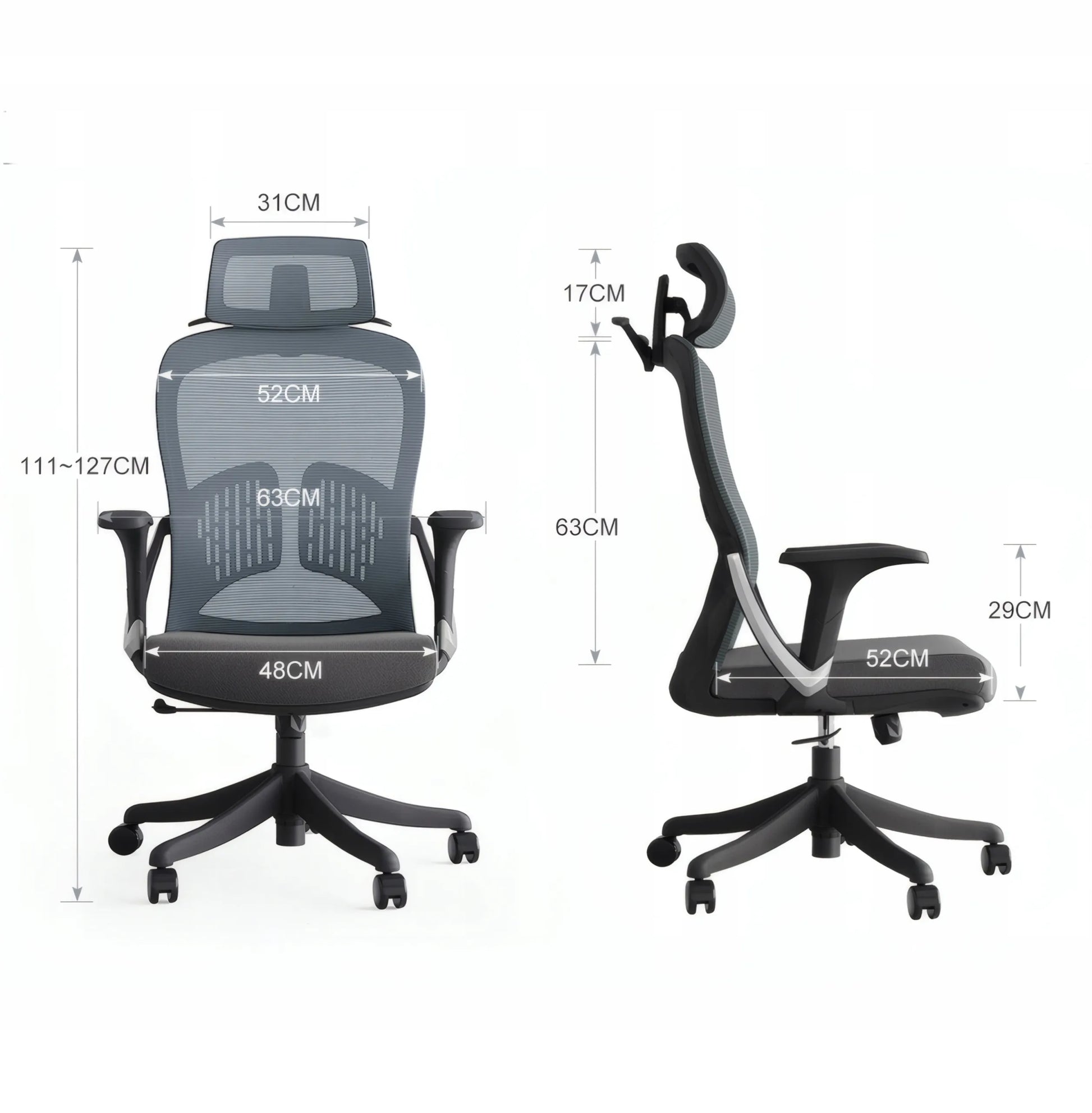 Boste ergonominė biuro kėdė su sukamu mechanizmu, patogi ir reguliuojama
