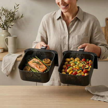 Boste Flavor Cookmaster D8 oro gruzdintuvė 12L Dual Zone XXL 2 skyriai 3000W