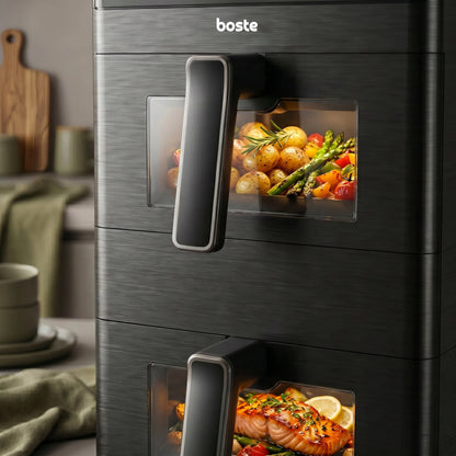 Boste Flavor Cookmaster D8 oro gruzdintuvė 12L Dual Zone XXL 2 skyriai 3000W