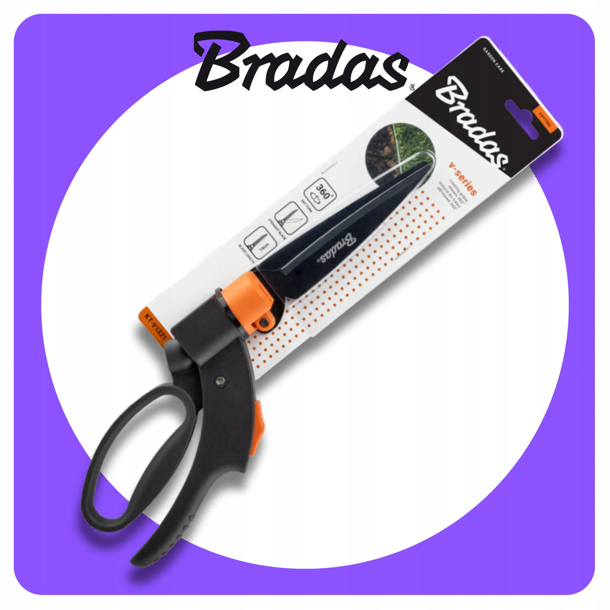 BRADAS 360 V-SERIES rotacinės rankinės žolės žirklės