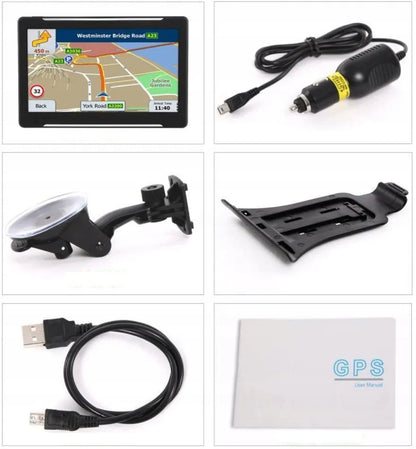 BRADERS „Truck“ GPS navigacija, 7 col., Europa, 2026 m. žemėlapiai, 16 GB, greita vietos paieška