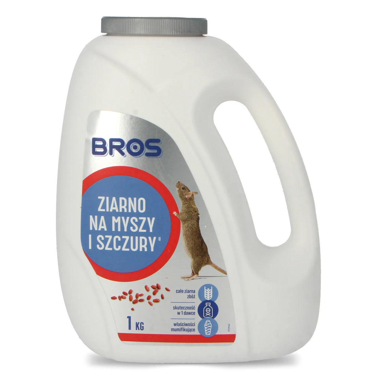 BROS masalas pelėms ir žiurkėms, 1 kg granulių, stipriai viliojantis, mumifikuojantis preparatas