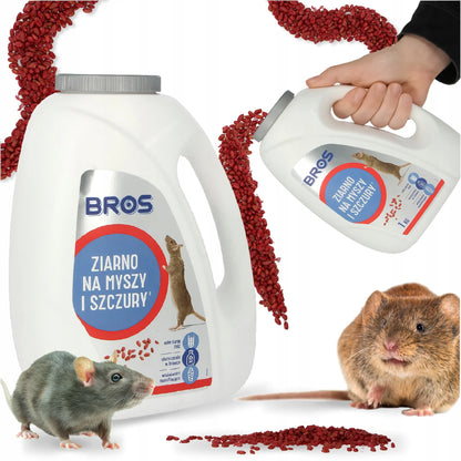 BROS masalas pelėms ir žiurkėms, 1 kg granulių, stipriai viliojantis, mumifikuojantis preparatas