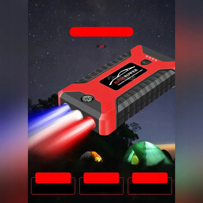„Buster“ automobilinis užvedimo įrenginys, 99 800 mAh, 12 V, power bank su gnybtais ir žibintuvėliu