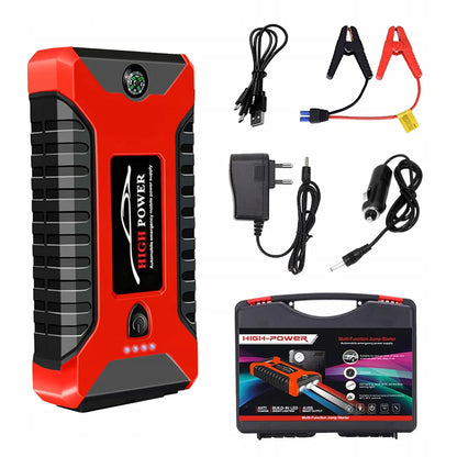 „Buster“ automobilinis užvedimo įrenginys, 99 800 mAh, 12 V, power bank su gnybtais ir žibintuvėliu
