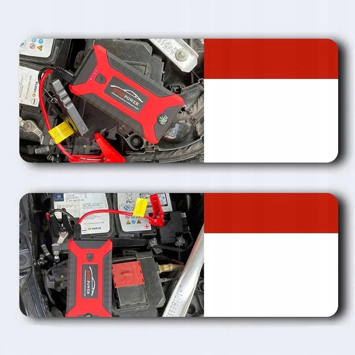 „Buster“ automobilinis užvedimo įrenginys, 99 800 mAh, 12 V, power bank su gnybtais ir žibintuvėliu