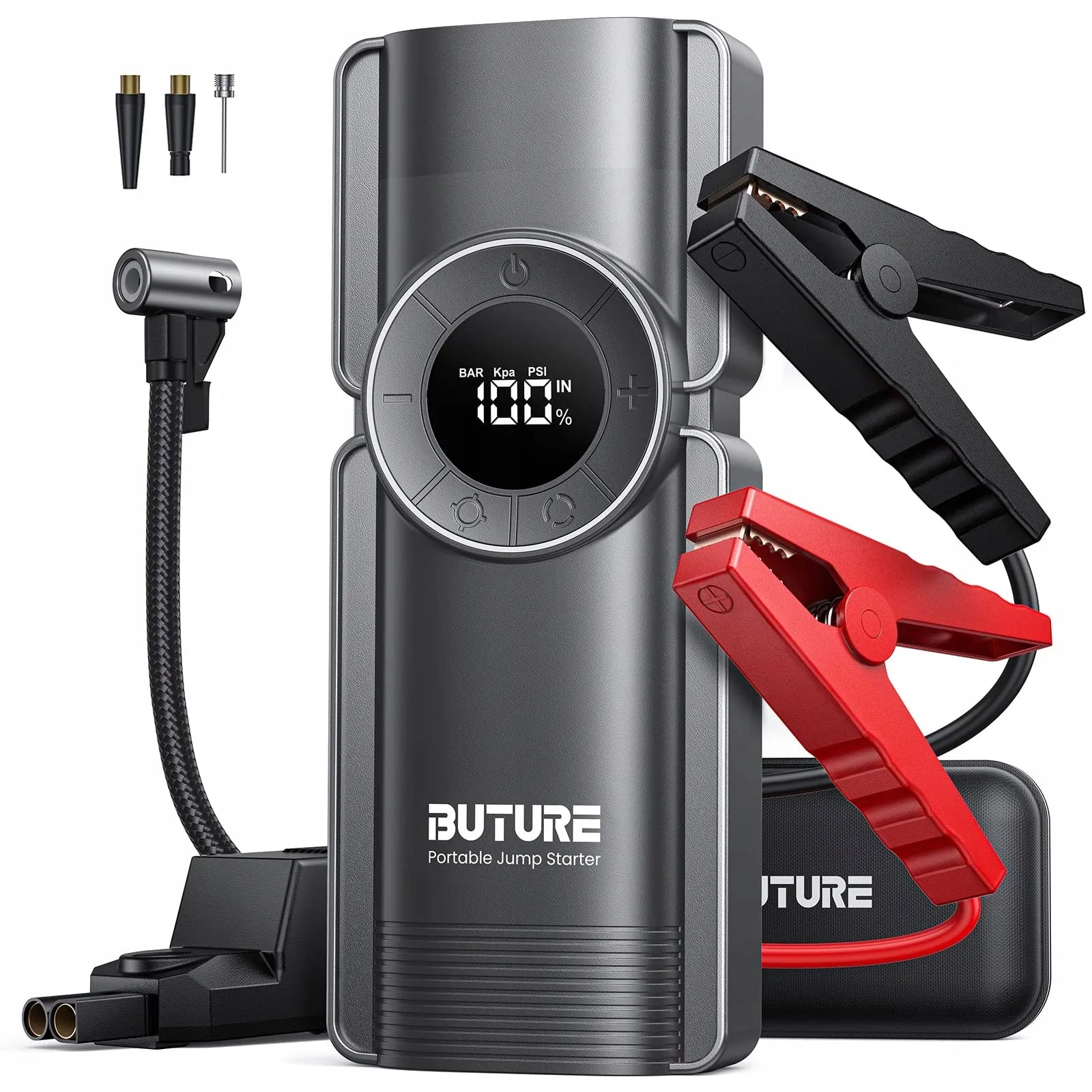 Buture BETA01 4 viename šuolinis paleidiklis, „powerbank“, kompresorius 2500 A