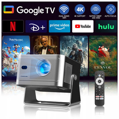 „Byintek Magcubic HY350GT“ LCD projektorius, „Full HD“ 1080p, 4K palaikymas, 650 ANSI, „Google TV“, „Wi-Fi 5“