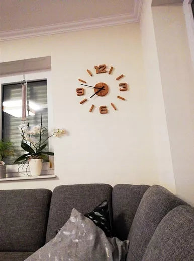 Medinis sieninis laikrodis ąžuolinis lipdomas EKO – 75 cm, didelis
